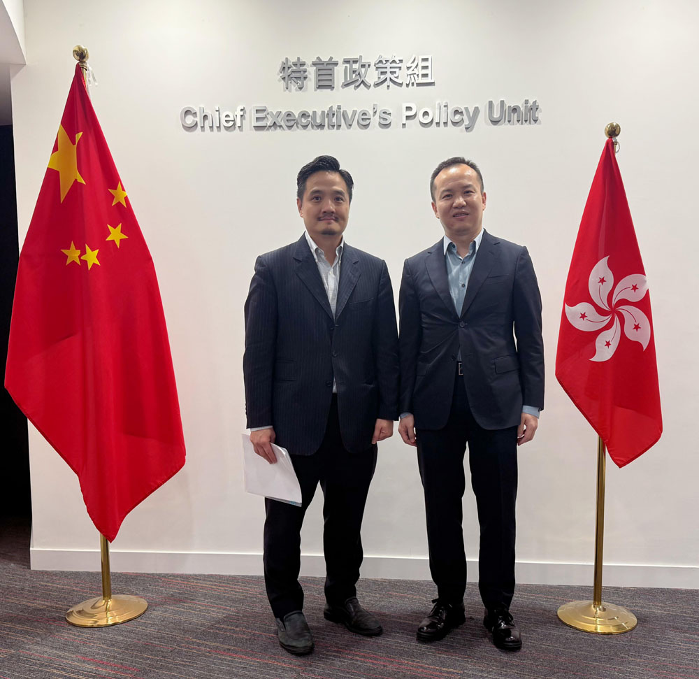 黃元山博士與博約基金執行董事、總經理、博約資本董事長夏宇（右）會面。