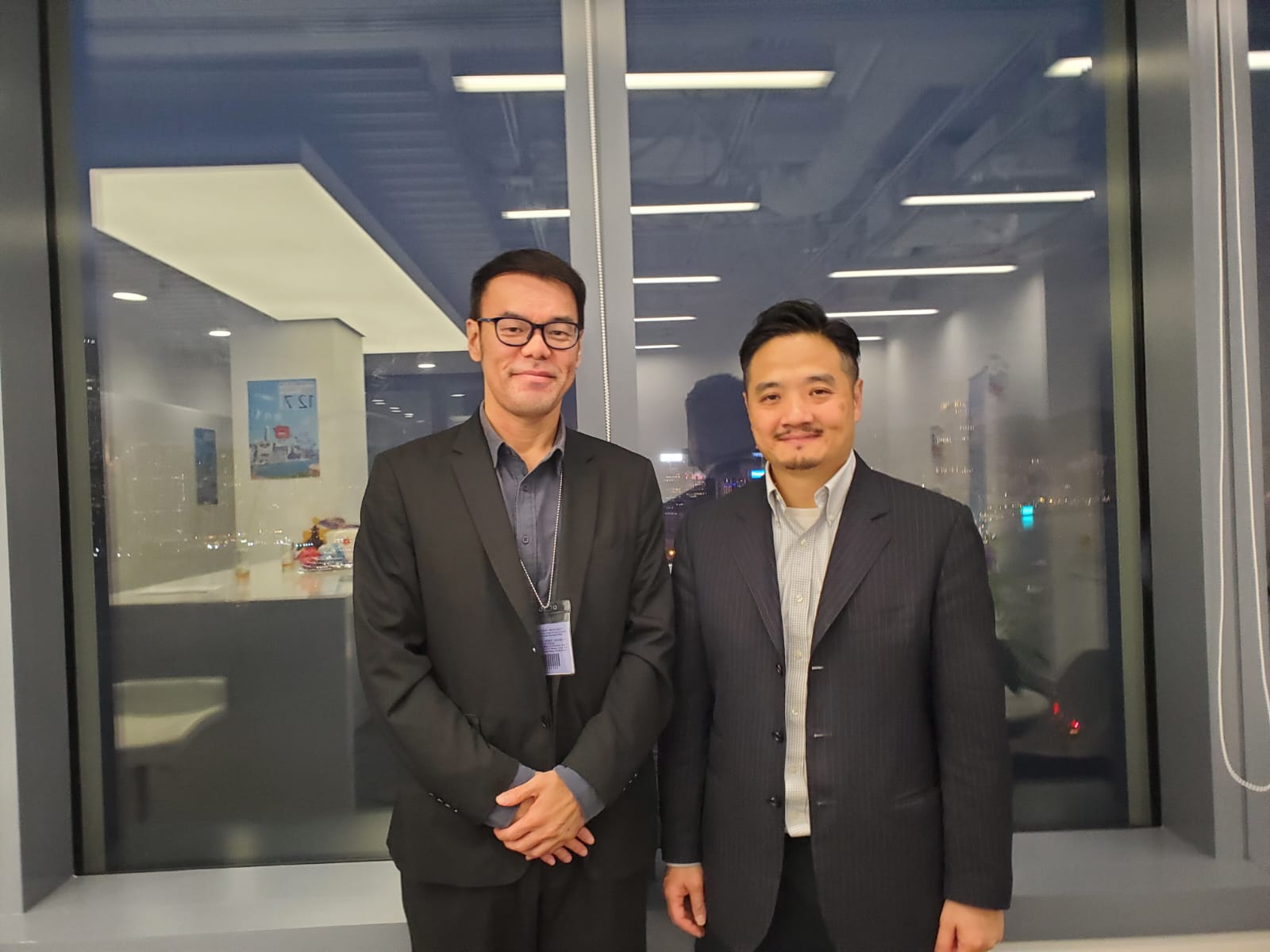 黃元山博士與芝加哥商品交易所Client Development & Sales (Sell Side) Kelvin Lee會面。